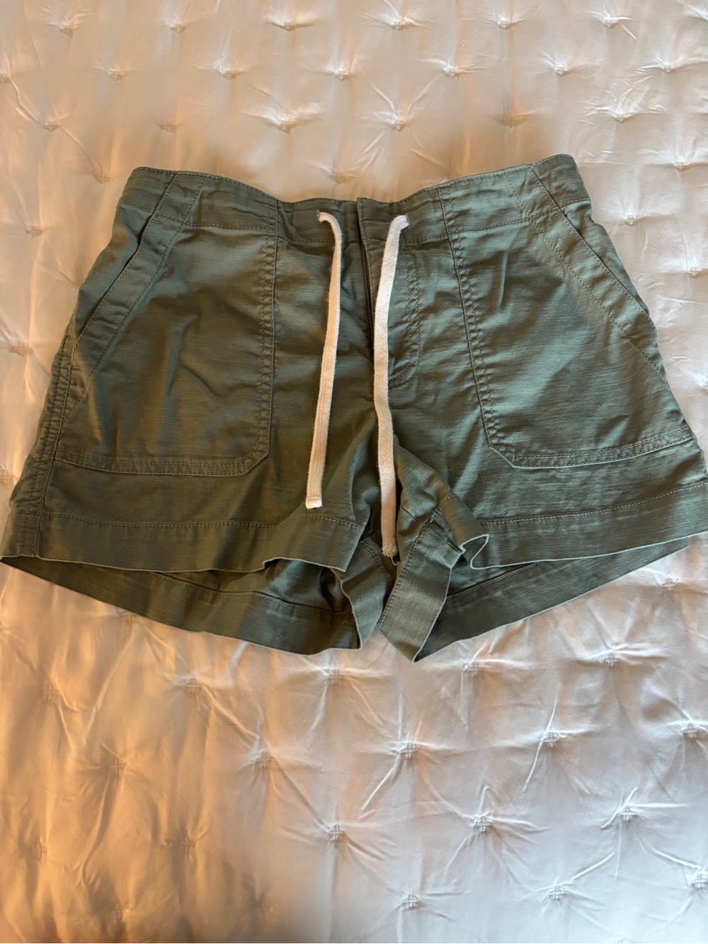 LOFT Olive Drawstring Utility Shorts